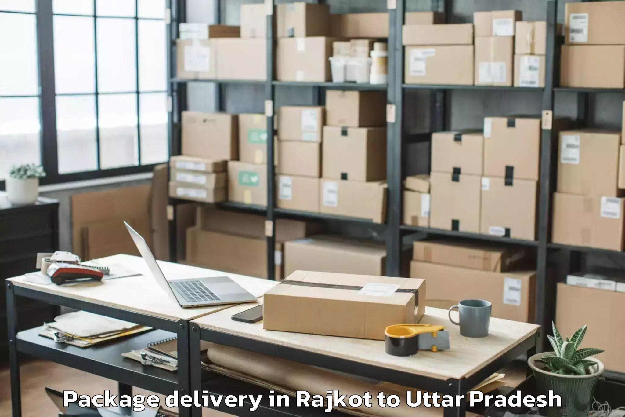 Rajkot to Invertis University Bareilly Package Delivery Booking